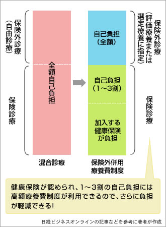 図2●保険外併用療養費制度のおける医療費の自己負担