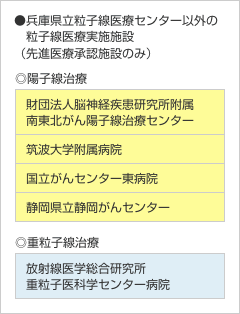 兵庫県立粒子線医療センター以外の粒子線医療実施施設